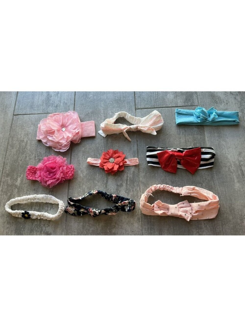 Infant Baby Newborn Toddler Girls Headbands Lot of 9 Multi Colors Flowers CUTE